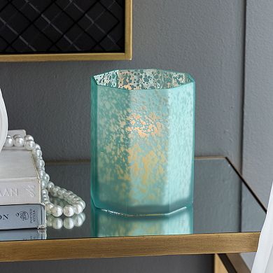 Hexagon Speckled Glass Votive Candle Holder