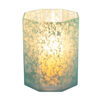 Hexagon Speckled Glass Votive Candle Holder