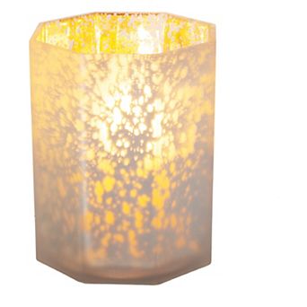 Hexagon Speckled Glass Votive Candle Holder