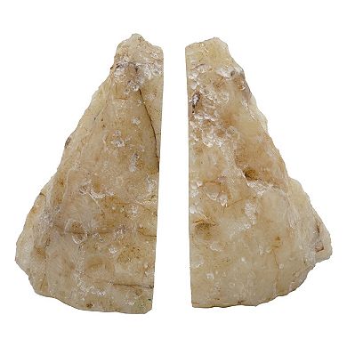 A&B Home Set of 2 Lucent Quartz Bookends