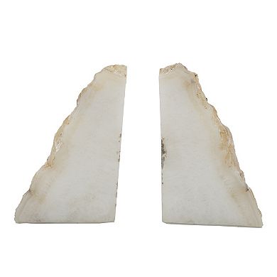 A&B Home Set of 2 Lucent Quartz Bookends