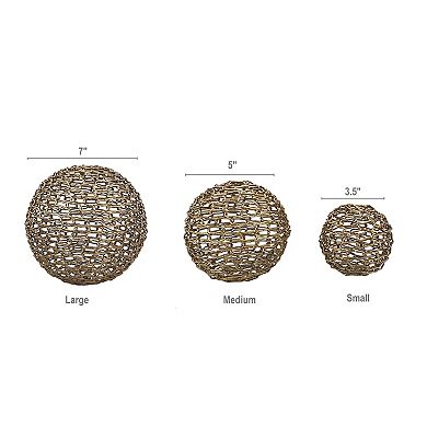 A&B Home Set of 3 Chain Deco Balls
