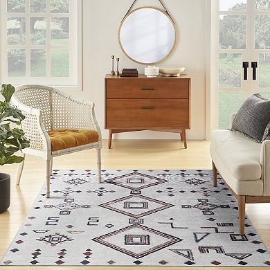 Nourison Series 1 Bohemian Diamond Washable Indoor Area Rug