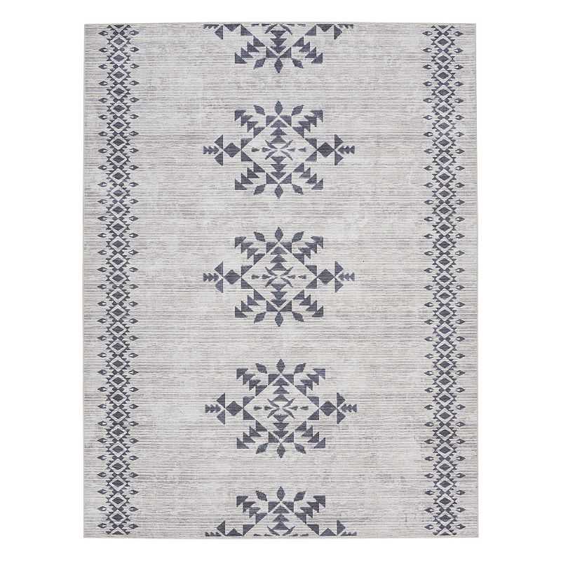 Nicole Curtis Series 1 Scandinavian Geometric Indoor Area Rug, White, 6X9 Ft