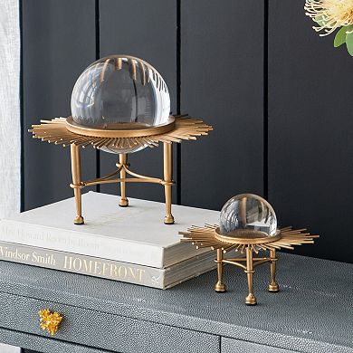 3-Piece Crystal Ball Metal Sunburst Stand Set