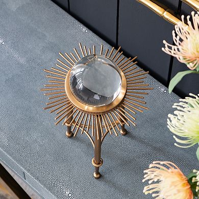3-Piece Crystal Ball Metal Sunburst Stand Set