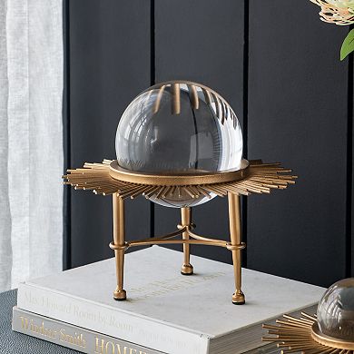 3-Piece Crystal Ball Metal Sunburst Stand Set