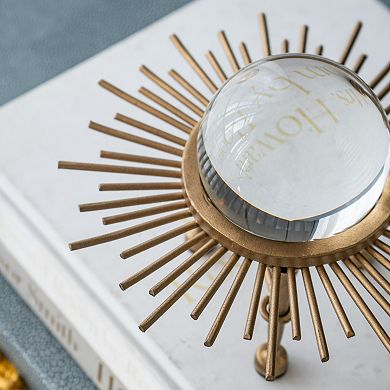 3-Piece Crystal Ball Metal Sunburst Stand Set