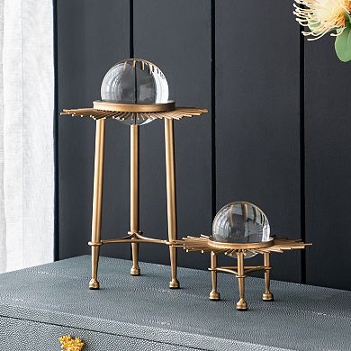 3-Piece Crystal Ball Metal Sunburst Stand Set