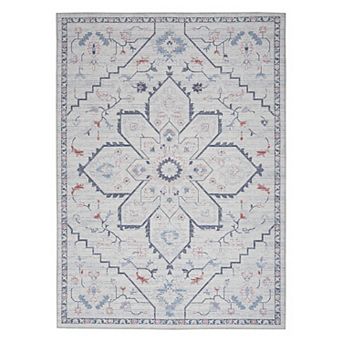 Nourison New Concept Farmhouse Medallion Washable Indoor Area Area Rug