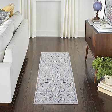 Nourison Series 1 Farmhouse Medallion Washable Indoor Area Rug