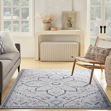 Nourison Series 1 Farmhouse Medallion Washable Indoor Area Rug