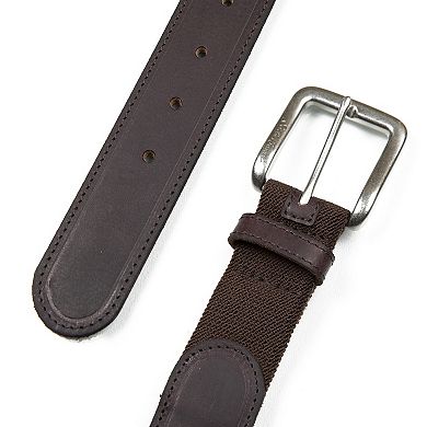 Men's Eddie Bauer 1.45-in. Rugged Leather Belt with Stretch Tab