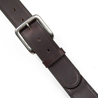 Men's Eddie Bauer 1.45-in. Rugged Leather Belt with Stretch Tab