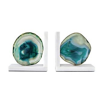 Marble-Base 2 pc Set Bookends Table Décor