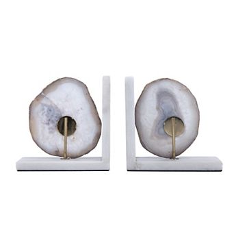 Marble-Base 2 pc Set Bookends Table Décor