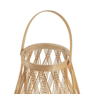 A&B Home Sienna Bamboo Candle Lantern Floor Decor