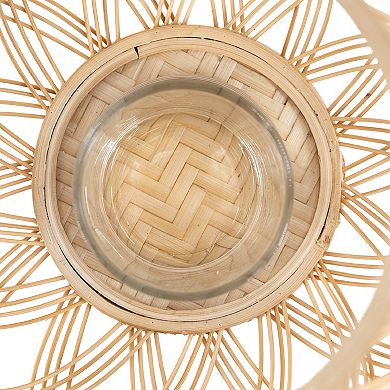 A&B Home Sienna Bamboo Candle Lantern Floor Decor