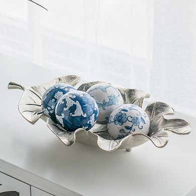 Floral Scroll Orb Table Decor 4-piece Set