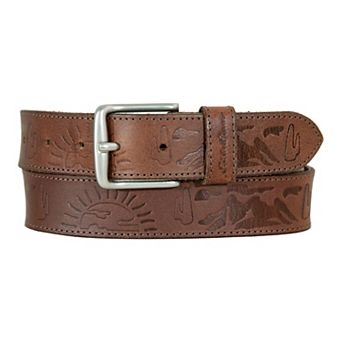 Men's Eddie Bauer 1.45 in Debossed Logo Leather Belt