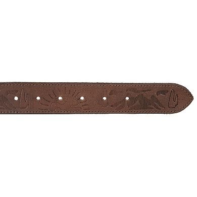 Men's Eddie Bauer 1.45-in. Debossed Logo Leather Belt