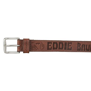 Men's Eddie Bauer 1.45-in. Debossed Logo Leather Belt