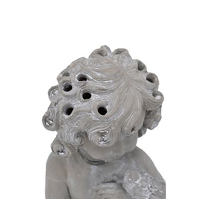 Bird on Girl's Hand Polyresin Vase