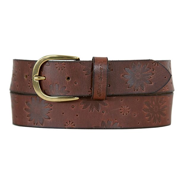 Women's Eddie Bauer 1.25-in Floral Tooled Leather Belt