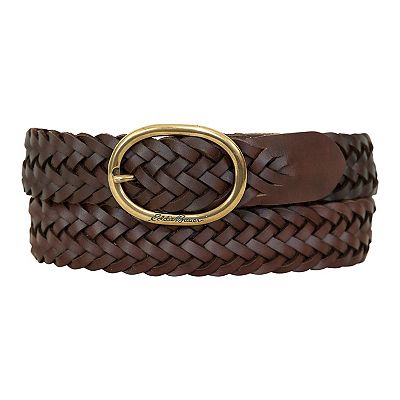 Eddie Bauer Brown Layered Leather Boho Waist Belt Brass D-Ring Adjustable Size M Eddie Bauer Brown Layered Leather Boho Waist Belt Brass D  main image 4