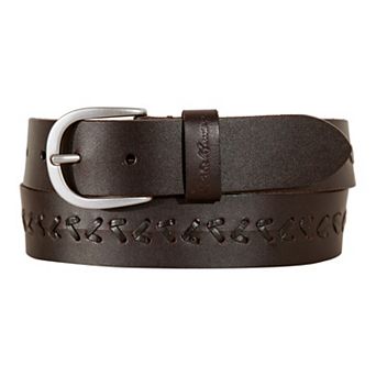 Women's Eddie Bauer 1.25 in Center Lacing Detailed Leather Belt