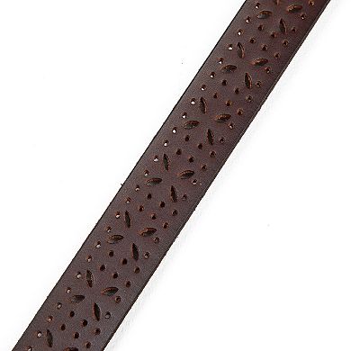 Women's Eddie Bauer 1-in. Perforated Pattern Leather Belt