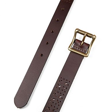 Women's Eddie Bauer 1-in. Perforated Pattern Leather Belt