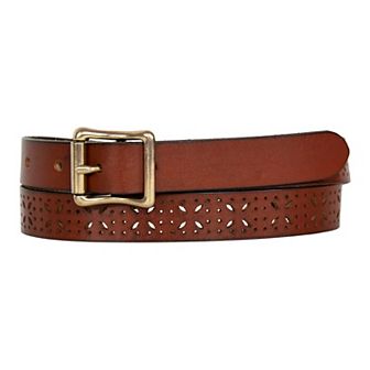 Women's Eddie Bauer 1 in Perforated Pattern Leather Belt