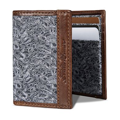 Men's Eddie Bauer Pioneer Leather Canvas Trifold Wallet