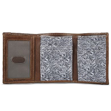 Men's Eddie Bauer Pioneer Leather Canvas Trifold Wallet