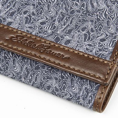 Men's Eddie Bauer Pioneer Leather Canvas Trifold Wallet