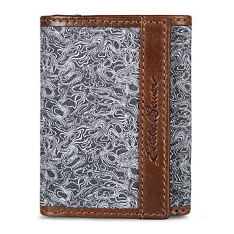 Men's Eddie Bauer Pioneer Leather Canvas Trifold Wallet