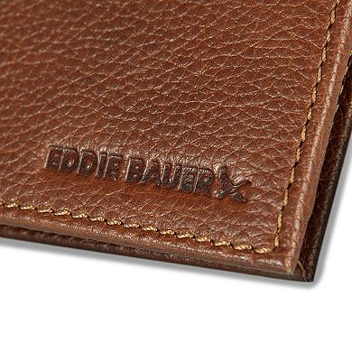 Men's Eddie Bauer Logo Leather Flip ID Bifold Wallet