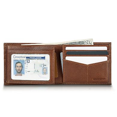 Men's Eddie Bauer Logo Leather Flip ID Bifold Wallet