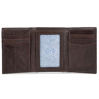 Men's Eddie Bauer Logo Leather Trifold Wallet