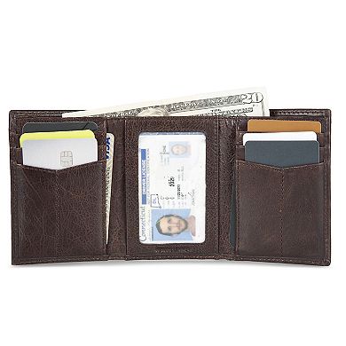 Men's Eddie Bauer Logo Leather Trifold Wallet