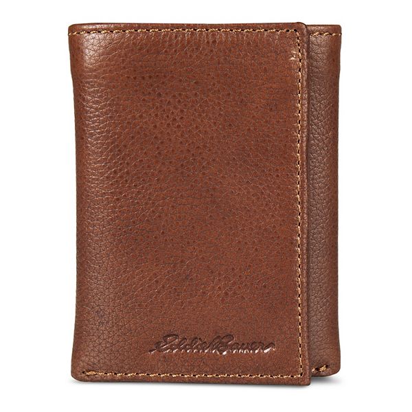 Men's Eddie Bauer Logo Leather Trifold Wallet