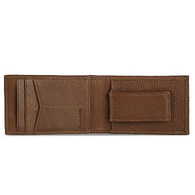 Men's Eddie Bauer Logo Leather Wallet with Money Clip