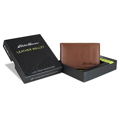 Men's Eddie Bauer Logo Leather Wallet with Money Clip