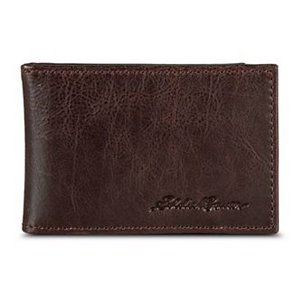 Men's Eddie Bauer Logo Leather Wallet with Money Clip