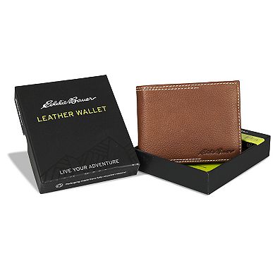 Men's Eddie Bauer Top Stitch Leather Wallet