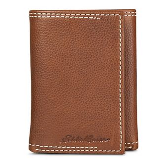 Men's Eddie Bauer Top Stitch Leather Trifold Wallet