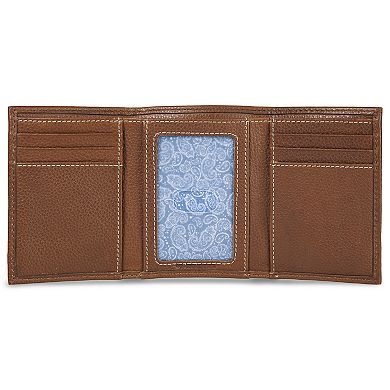 Men's Eddie Bauer Top Stitch Leather Trifold Wallet