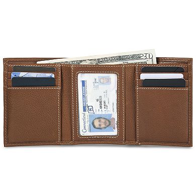 Men's Eddie Bauer Top Stitch Leather Trifold Wallet