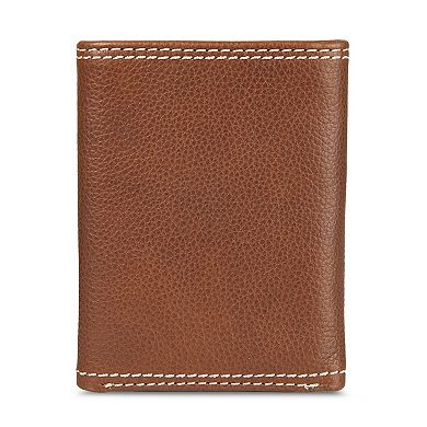 Men's Eddie Bauer Top Stitch Leather Trifold Wallet